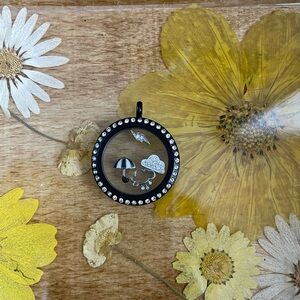 Origami Owl Black Locket with Weather Charms
